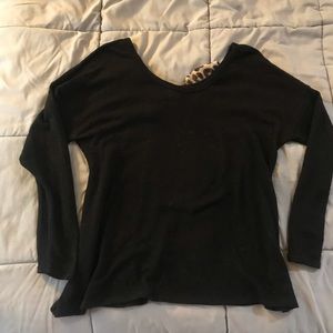 Black Moa Moa Cheetah Bow sweater